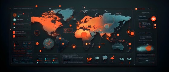 Poster - Streamlined AI Powered Logistics Dashboard Showcasing a Detailed Worldwide Map of Maritime Container Shipping Routes and Interconnected Global Infrastructure