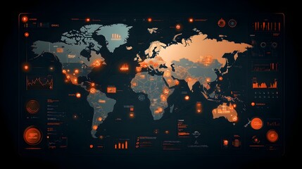 Poster - Detailed global logistics map tracking supply chain and container ship movements advanced technology monitoring comprehensive distribution network dynamic visualization of real time data analytics