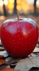 Wall Mural - A Red Apple in Autumn