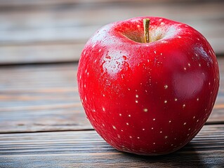 Wall Mural - Red Apple on Wooden Table