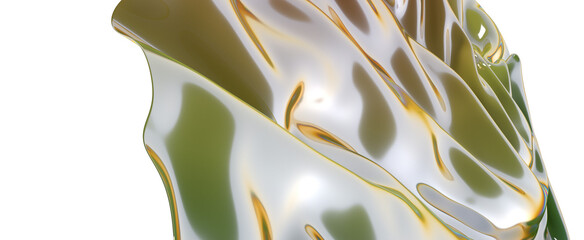 Poster - Shimmering iridescent fabric drapes creating a captivating abstract design