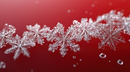 Wall Mural - snowflakes on a red background