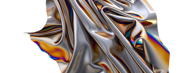 Poster - Iridescent fabric flowing in a mesmerizing dance