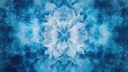 Aufkleber - Abstract Tie Dye Art with a grunge texture Watercolor backdrop featuring floral geometry Ornamental design for a fantasy inspired blue wallpaper