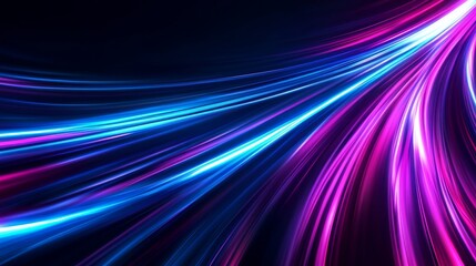 Poster - Abstract background with dynamic blue and purple gradient motion blur lines creating a sense of speed, energy, and futuristic design.