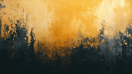 Aufkleber - Abstract artwork featuring a grunge texture with a golden background suitable for wall art or as a typographic poster