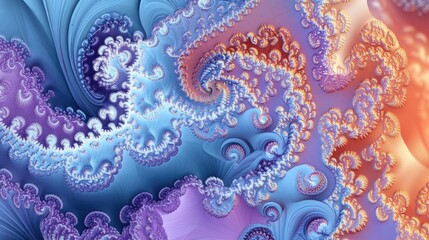 Aufkleber - Abstract ornamental pattern with a creative fractal design ideal for greeting cards or apparel
