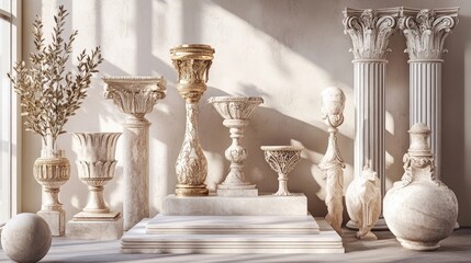 Poster - 3D model bundle of luxury podium decor high definition available for purchase