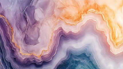 Aufkleber - 3D abstract marble wallpaper artwork for wall decor resembling a watercolor geode painting
