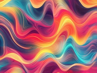 Poster - Abstract design featuring vibrant colorful light flames in a wave pattern