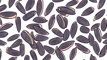 Aufkleber - Close up of black sunflower seeds isolated on a white background with a clipping path