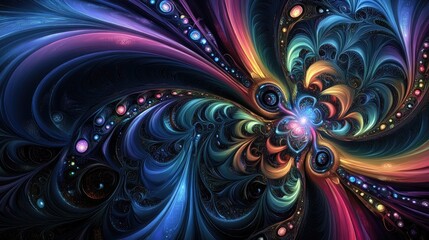 Poster - Abstract digital fractal artwork featuring imaginative and intricate designs