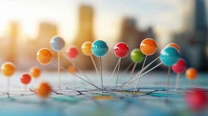 A map of the world with pins marking different time zones, illustrating the interconnectedness and complexities of global collaboration.