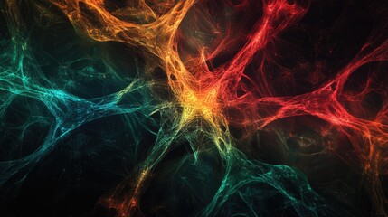 Aufkleber - Colorful abstract fractal design rendered in 3D on a dark backdrop