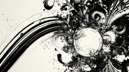 Poster - Artwork featuring an ornament design incorporating black and white elements