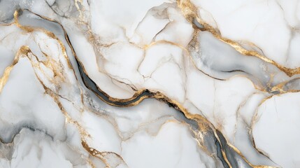 Aufkleber - Abstract hand painted marble design featuring platinum line art for a sophisticated wallpaper aesthetic