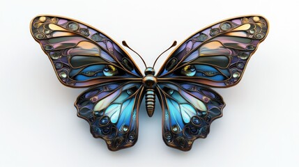 Poster - 3D digital rendering of a stunning fairy butterfly isolated on a white background
