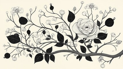 Aufkleber - Black and White Dead Rose Bouquet