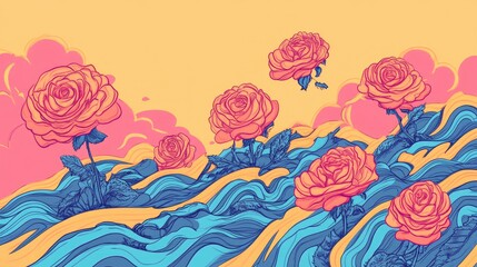 Poster - Blurred Background of Red Roses
