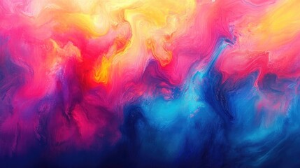 Aufkleber - Acrylic Dyed Fabric with vibrant blurred art Bold grunge acrylic textures Colorful tie dye patterns Vibrant fantasy paint visuals