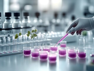 Poster - meticulous scientific experimentation in a state of the art laboratory a researcher precisely pipett