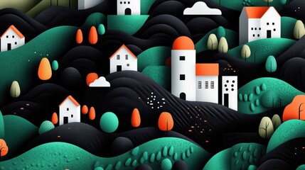 Poster - a series of illustrations showing the evolution of a community project, highlighting communication a