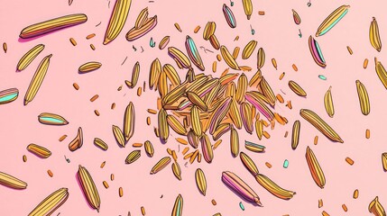 Aufkleber - Caraway Seeds on Light Background