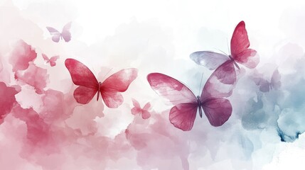 Aufkleber - Abstract watercolor design featuring butterflies perfect for home decor banners and prints This modern artistic wallpaper texture adds a creative touch to any space Vector illustration