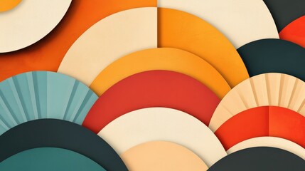 Poster - 10 abstract backgrounds featuring diverse colors and shadows showcasing a half circle design beneath a semi circular decorative element