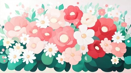 Poster - Bouquet Featuring Pink Roses and White Daisies