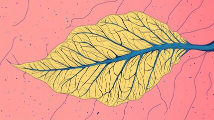 Poster - Close up of a yellow veined dry leaf background offering design space for text suitable for wallpaper