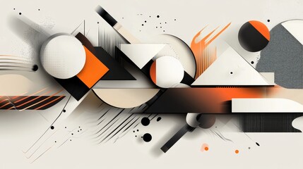 Leinwandbilder - Abstract modern artwork featuring a unique composition of geometric shapes and elements Versatile geometric vector background suitable for web design business cards invitations posters and fashion