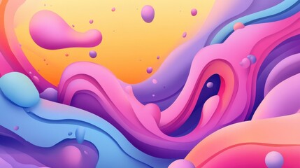 Poster - Abstract wavy 2D cartoon illustration