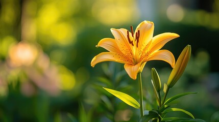 Poster - Blooming Lily in a Summer Garden