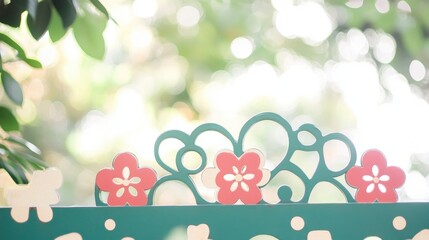 Poster - Close up of a metal fence with a blurred background