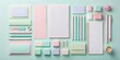 © Collection - A delicate arrangement of stationery on a pastel mint green background features pencils, pens, paper, and a spiral bound notebook, creating a serene and organized workspace.