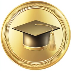 Wall Mural - Graduate Seal. Gold Badge for Achievement with Blank Space in Circular Design