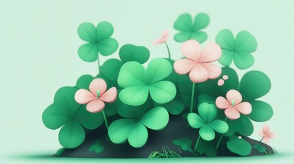 Poster - Cluster of Small Green Clovers
