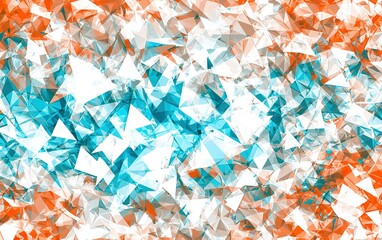 Aufkleber - colorful geometric abstract pattern featuring shades of blue, white, and orange with sharp, angular 