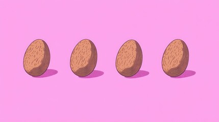 Aufkleber - Chocolate Easter eggs on a pastel pink background flat lay design Easter theme with ample copy space