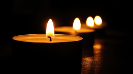 Aufkleber - Candlelight Illuminating the Darkness at Night