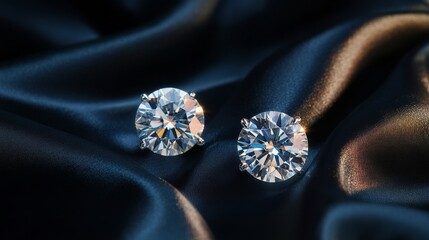 Aufkleber - Sparkling Diamonds on Silky Fabric Background