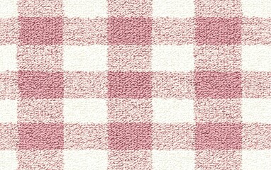 Poster - Soft pink and white checkered fabric pattern displayed for crafting or design purposes indoors