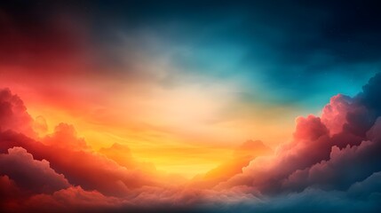 Poster - Breathtaking cinematic landscape featuring an dawn sky with ethereal cloud formations dramatic atmospheric hues and a serene minimalist aesthetic