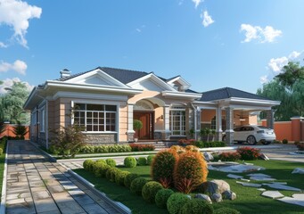 Poster - Luxury House Exterior Design Illustration