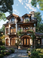 Wall Mural - Magnificent European Style Mansion Exterior