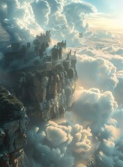 Wall Mural - A Mystical Cloud City Above the Clouds