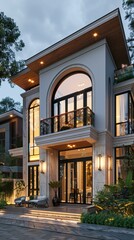 Wall Mural - Elegant Modern Mansion Exterior Design