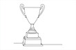© alamingraphics27 - winner trophy cup continuous one line drawing. Trophy cup line art vector illustration.