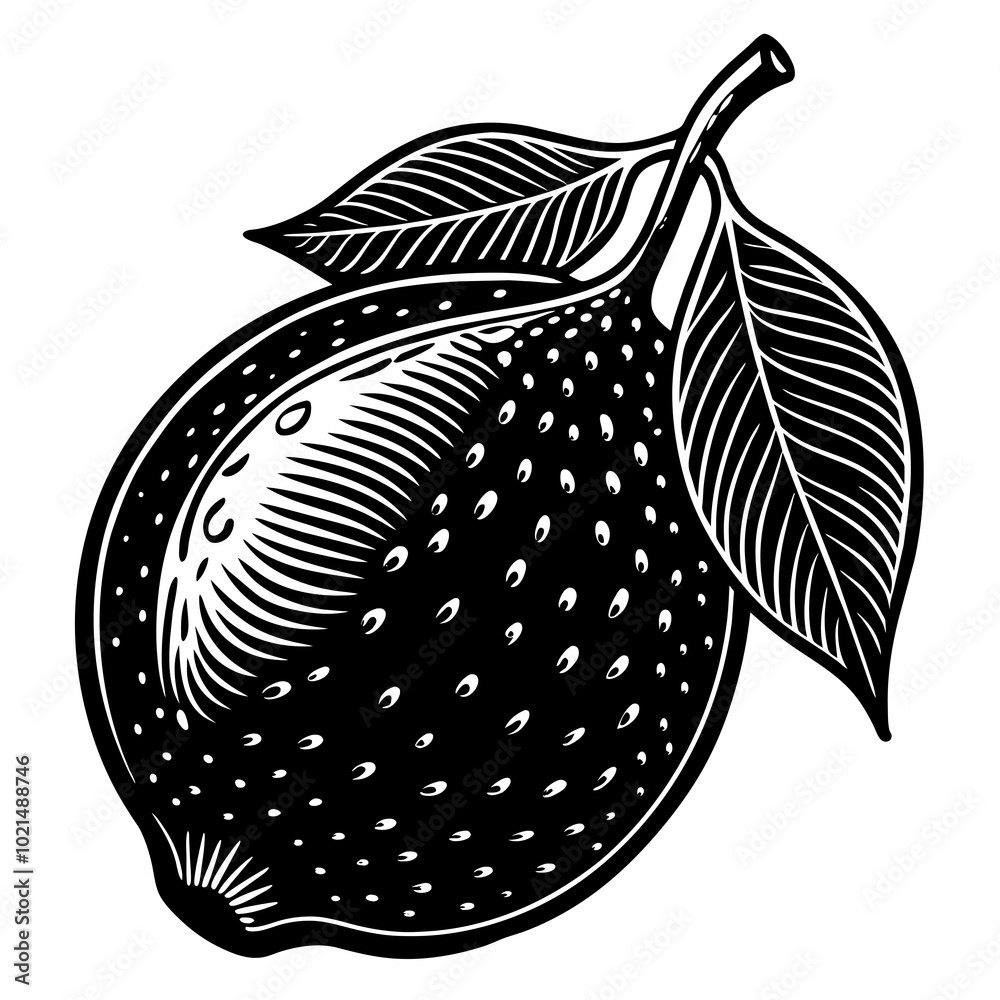 illustration of an apple with leaves